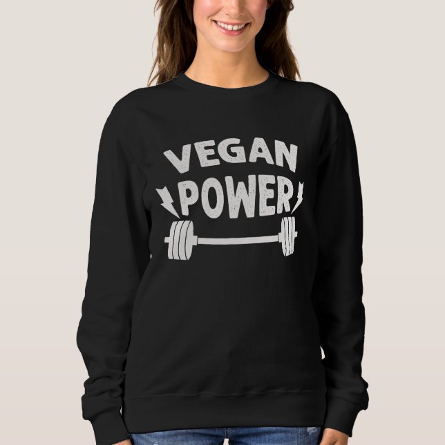 Moletom Gym Workout Motivational   Vegan Power (Frente)