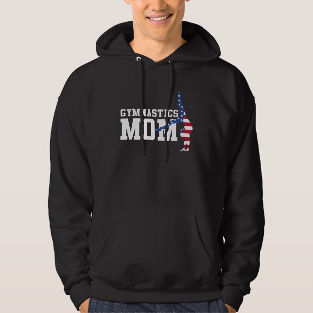 Moletom Gymnastics Mom Gymnast Mother Parent American Flag (Frente)