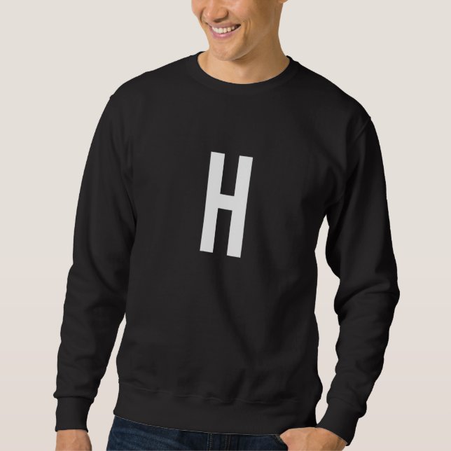 Moletom H Letter Number Symbol Alphabet Initial Premium (Frente)