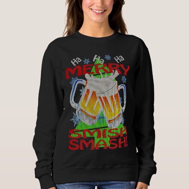 Moletom HaHaHa MERRY SMISHSMASH   Holiday Beer Drinking (Frente)