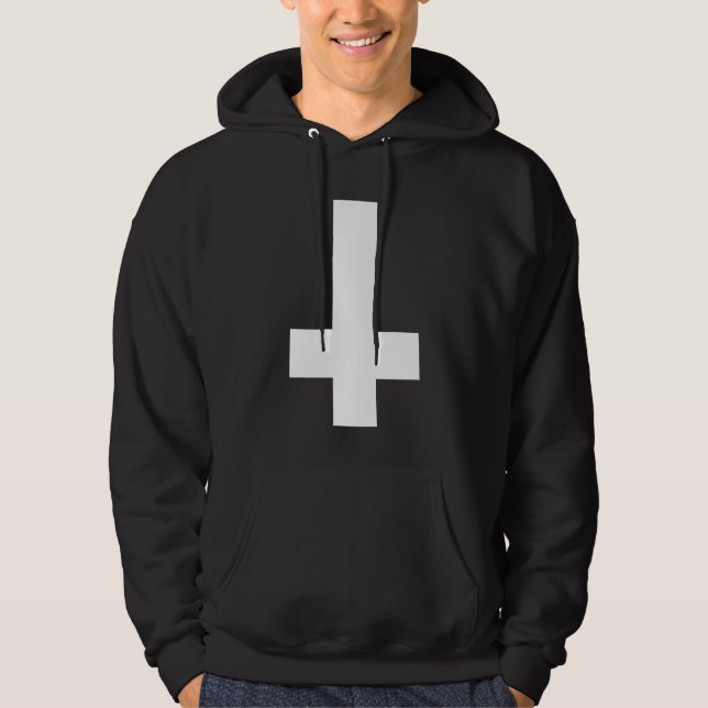 Moletom Hail Satanás Hoodie - Pentagram cross - 666 - (Frente)