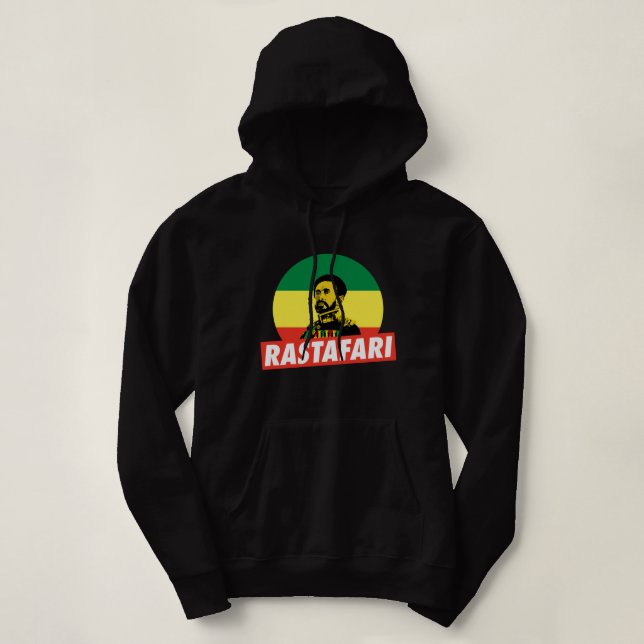 Moletom Haile Selassie Jah Rastafari Emperor Rasta Hoodie (Frente do Design)