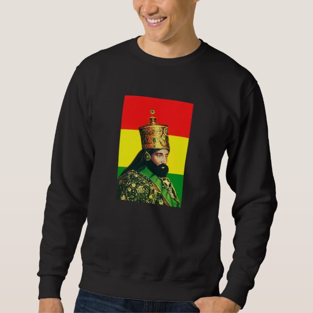 Moletom Haile Selassie Jah Rastafari Reggae Rasta Raízes  (Frente)