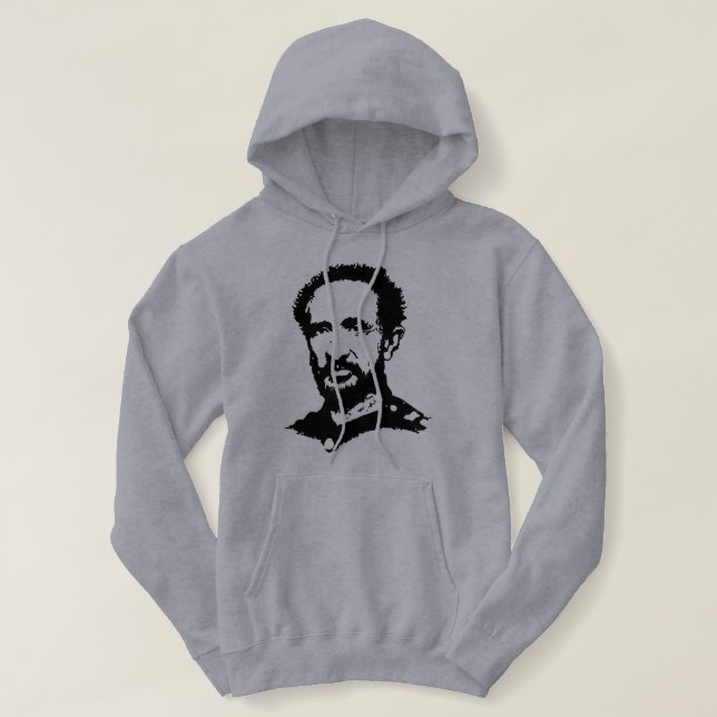Moletom Haile Selassie Rastafari Hoodie - Jah Messiah - (Frente do Design)