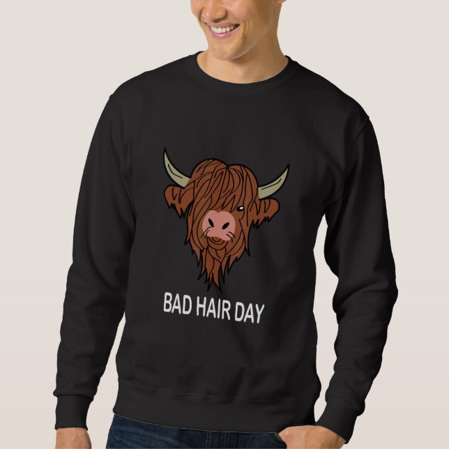 Moletom Hair Day Bull Bad Hairstyle Cotação Humor Barber (Frente)