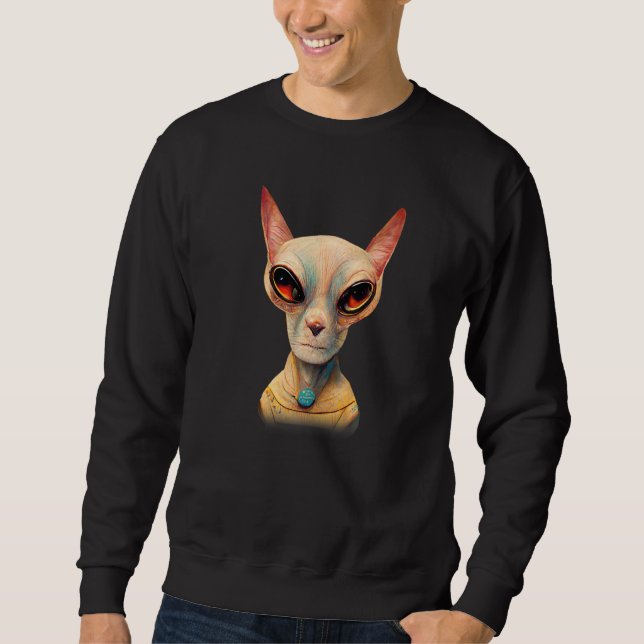 Moletom Hairless Sphynx Cat Alien UFO Portrait   (Frente)