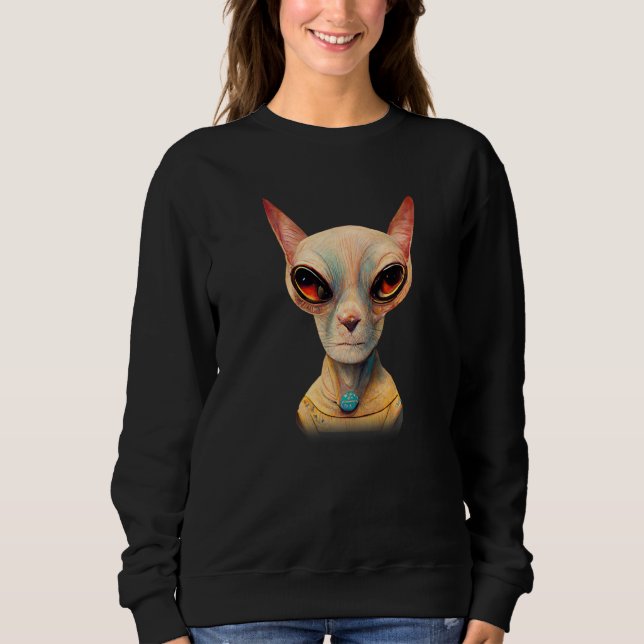 Moletom Hairless Sphynx Cat Alien UFO Portrait   (Frente)