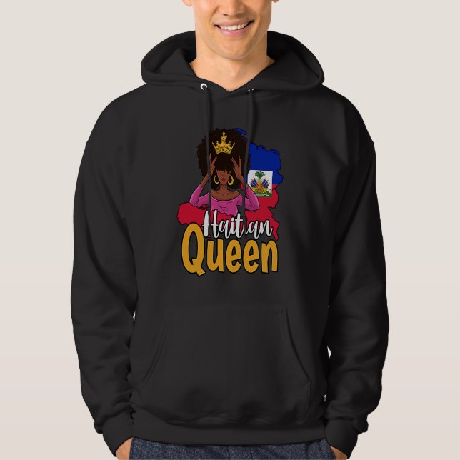 Moletom Haiti Haitian Love Flag Proud Woman Princess Crown (Frente)