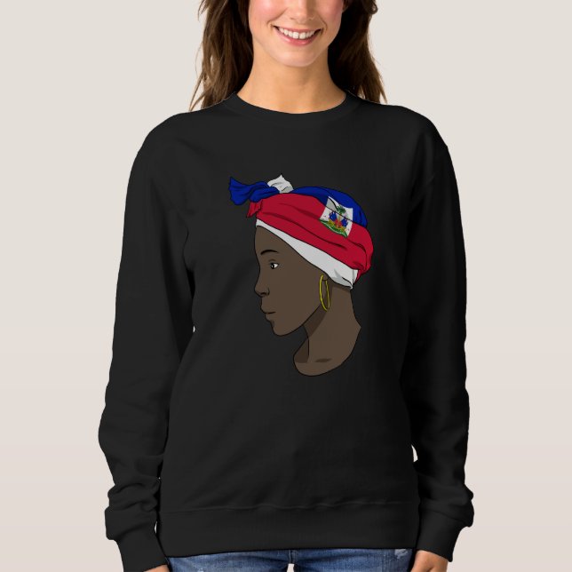 Moletom Haiti Haitian Love Flag Proud Woman Princess Crown (Frente)