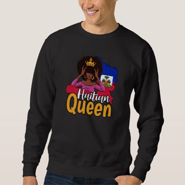 Moletom Haiti Haitian Love Flag Proud Woman Princess Crown (Frente)