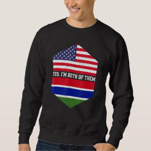 Moletom Half American Half Gambian EUA Flag Gambia