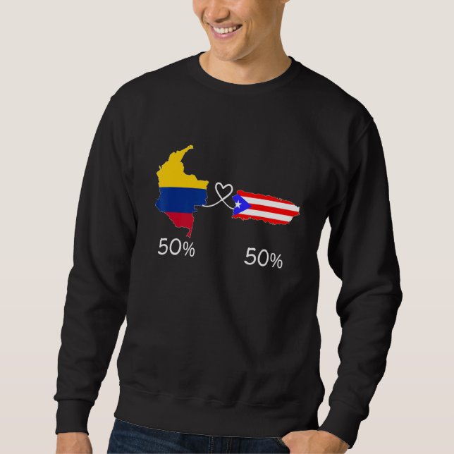 Moletom Half Colombian Half Puerto Rican Flag Map Love Col (Frente)
