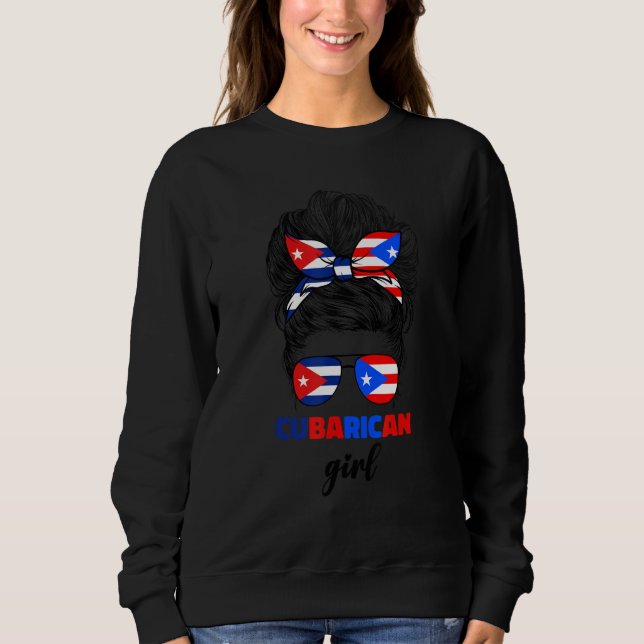 Moletom Half Cuban And Puerto Rican Rico Cuba Flag Cubaric (Frente)