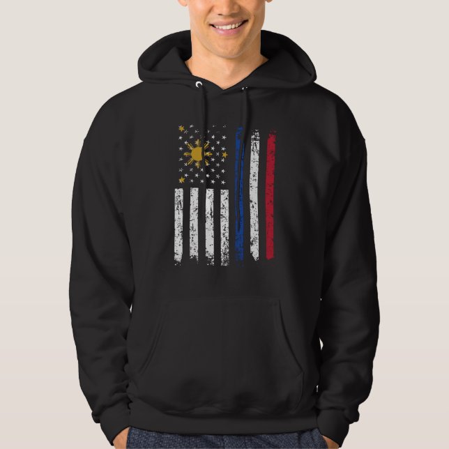 Moletom Half Filipino Half American Flag Filipinas EUA (Frente)