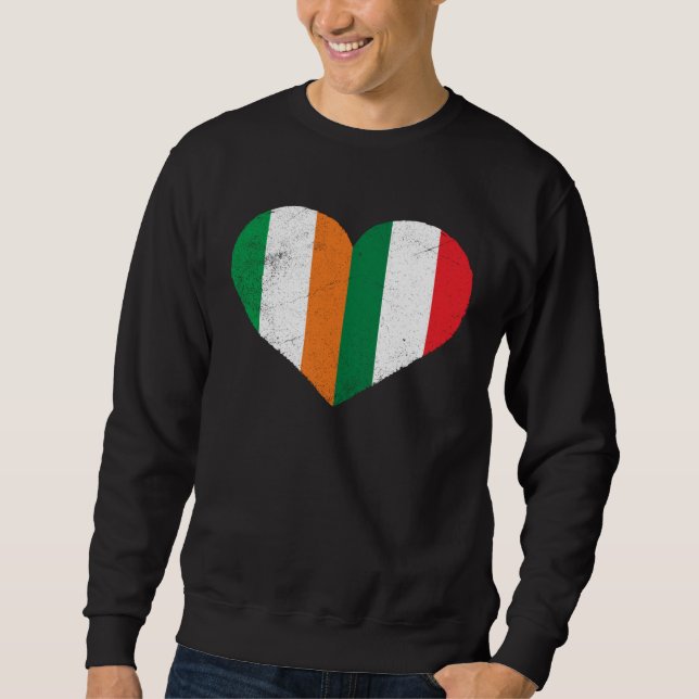 Moletom Half Irish Half Italian Heart Ireland Italy Irish  (Frente)