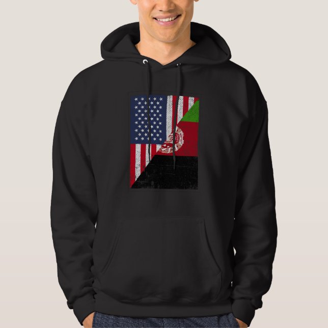 Moletom Half USA Flag Half Afghanistan Flag American Afgha (Frente)