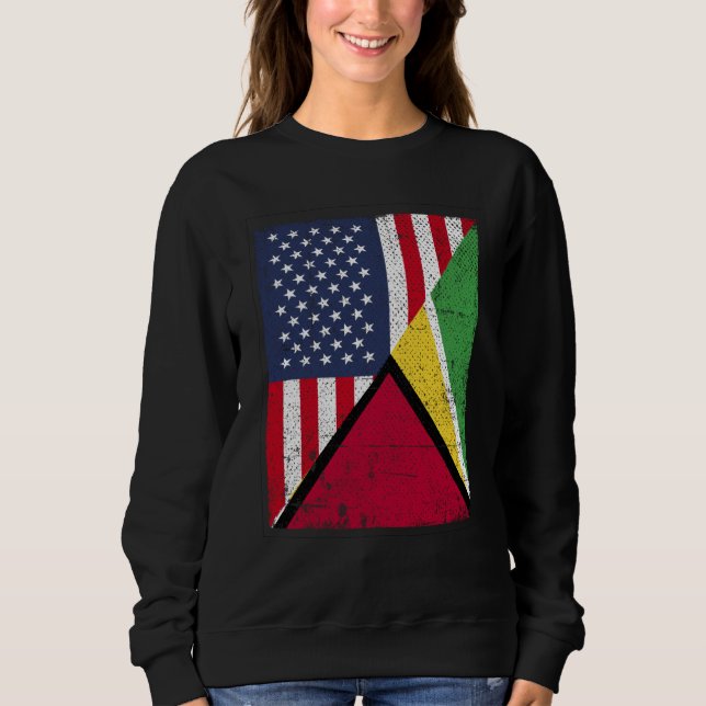 Moletom Half USA Flag Half Guyana Flag American Guyanian (Frente)
