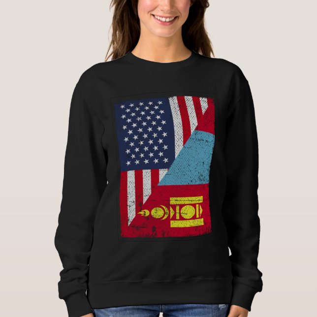 Moletom Half USA Flag Half Mongolia Flag American Mongolia (Frente)