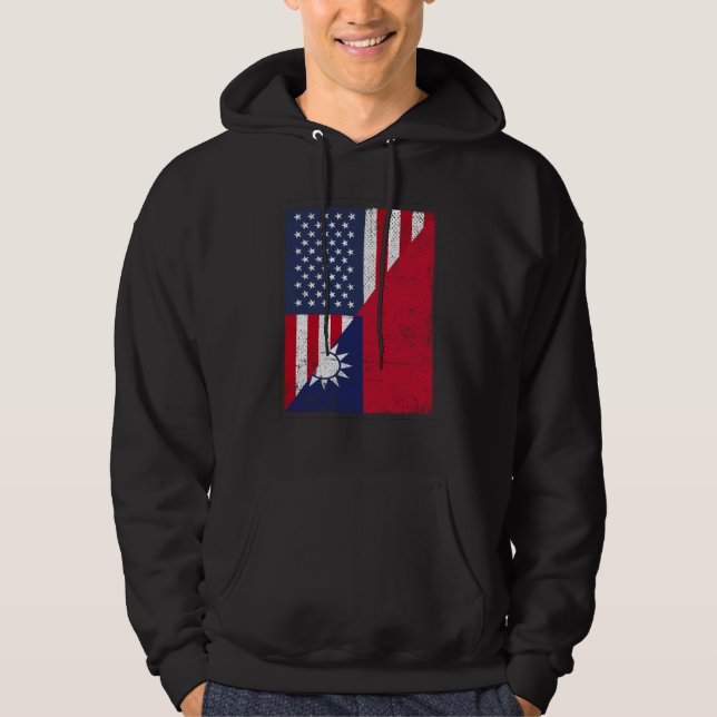 Moletom Half USA Flag Half Taiwan Flag American Taiwanese (Frente)