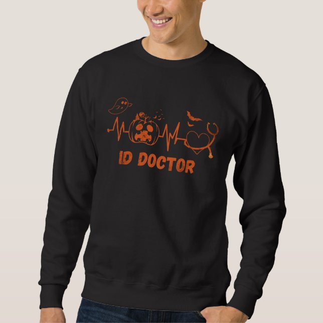 Moletom Hallowee Pumpkin ID Doctor Stethoscope Heartbeat M (Frente)