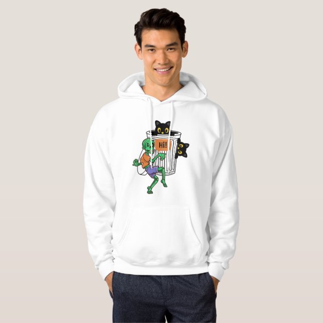 Moletom Halloween De Gato Assustado (Frente Completa)
