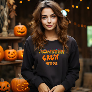 Moletom Halloween do nome personalizado da tripulação mons