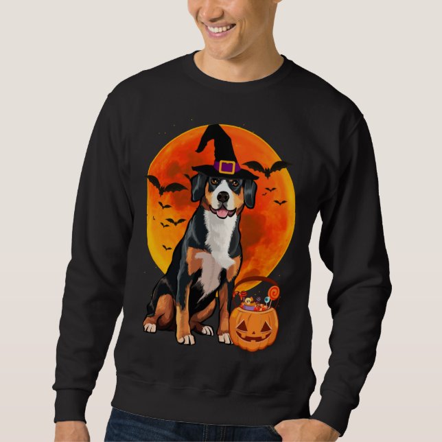 Moletom Halloween Entlebucher Mountain Dog Jack O Lantern  (Frente)