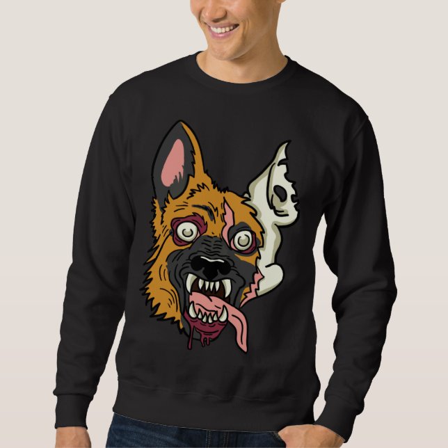 Moletom Halloween German Shepherd Dog Zombie Monster (Frente)