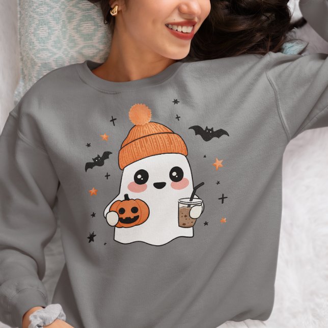 Moletom Halloween Ghost com café gelado (Criador carregado)