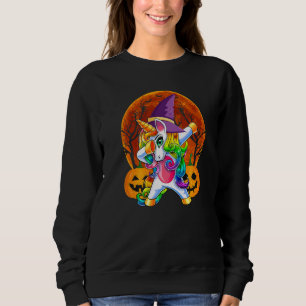 Moletom Halloween Girls Witchy Dabbing Unicorn Hallo