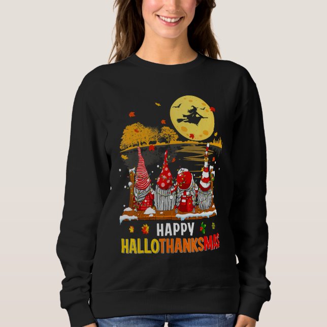 Moletom Halloween Gnomes Happy HalloThanksMas Thanksgiving (Frente)