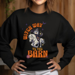 Moletom Halloween Horse Witch Way to the Barn