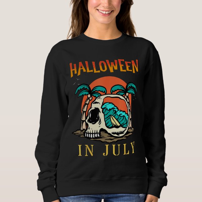 Moletom Halloween in July  Summer Vacation Beach Family Tr (Frente)