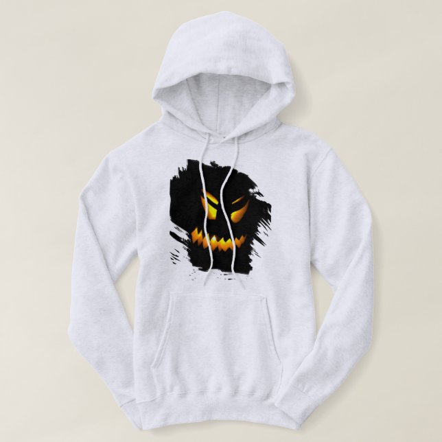 Moletom Halloween Jack-O-Lantern Face Hoodie/ SweatShirt (Frente do Design)