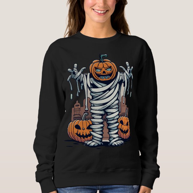 Moletom Halloween Mummy Pumpkin Spooky Fall Season (Frente)