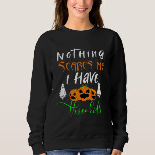 Moletom Halloween Nada Me Assusta Eu Tenho Três Filhos