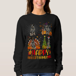 Moletom Halloween Natal Cão Blue Heeler Hallothanksma