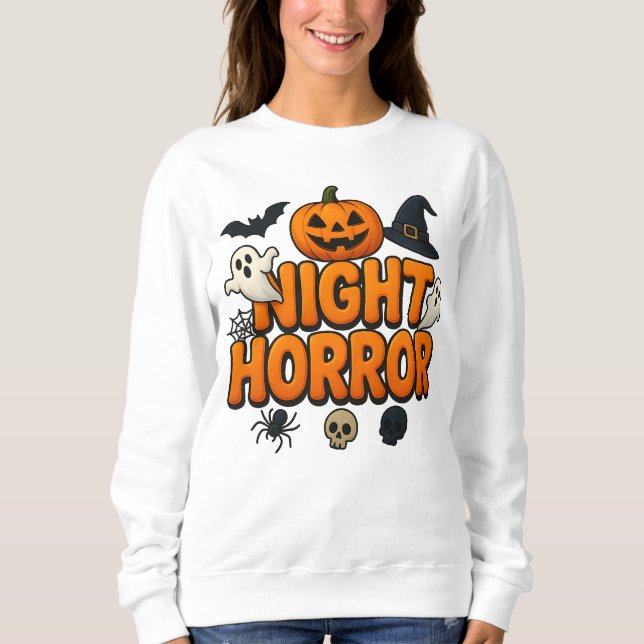 Moletom Halloween Noite Horror Roupas Loucas Unisex (Frente)