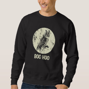 Moletom Halloween Owl Retro Full Moon Boo Hoo Distante