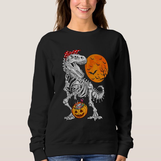 Moletom Halloween Para Meninas Dinossauro Skeleton T Rex S (Frente)