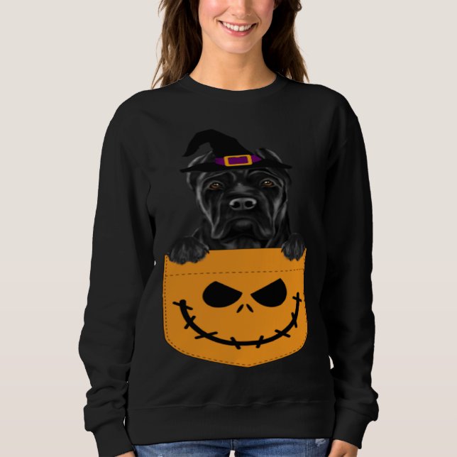 Moletom Halloween Pocket Cane Corso Scary Jack O Lantern (Frente)