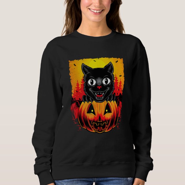 Moletom Halloween Pumpkin Cat (Frente)