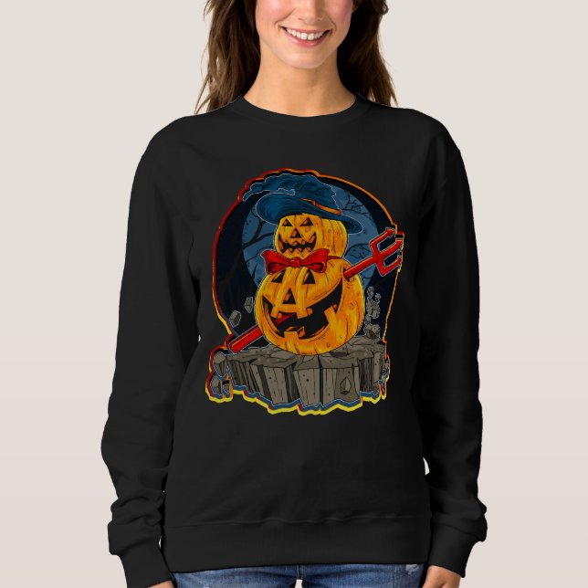 Moletom Halloween Pumpkin Devil Trident Zombie Monster (Frente)