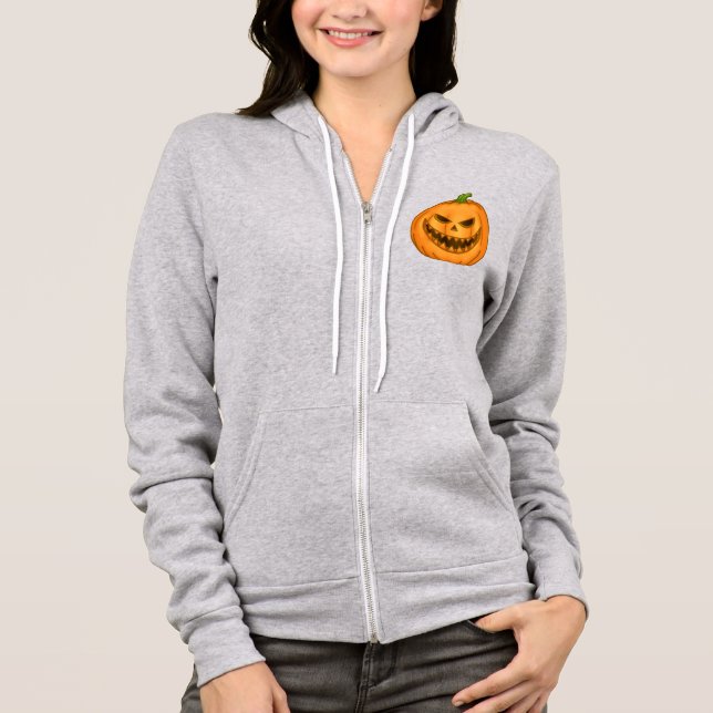 Moletom Halloween Pumpkins e Candy Zip Hoodie (Frente)