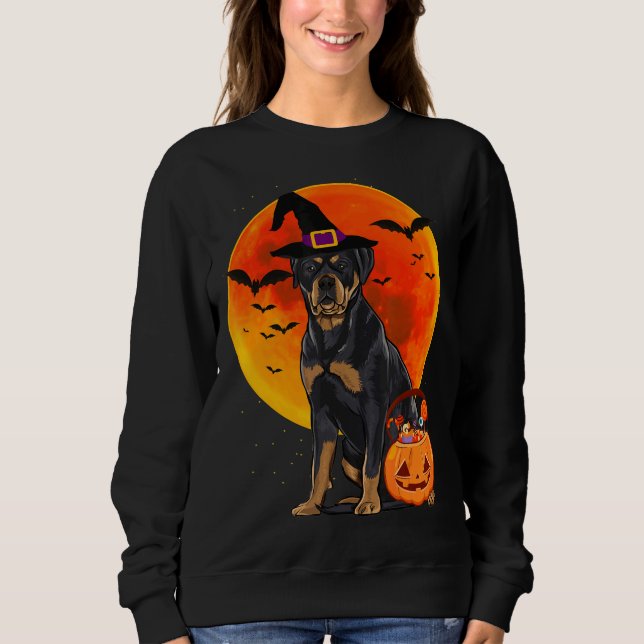 Moletom Halloween Rottweiler Jack O Lanterna Pumpkin (Frente)