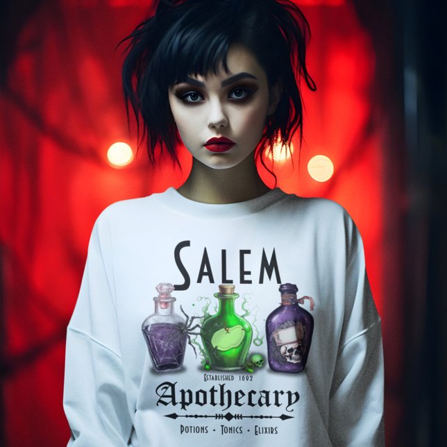 Moletom Halloween Salem Apothary Potions Tonics Elixirs (Criador carregado)
