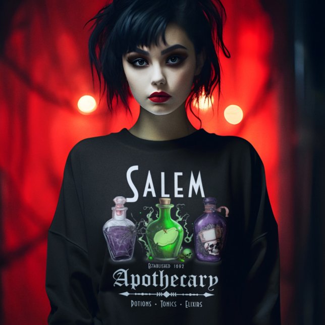 Moletom Halloween Salem Apothary Potions Tonics Elixirs (Criador carregado)