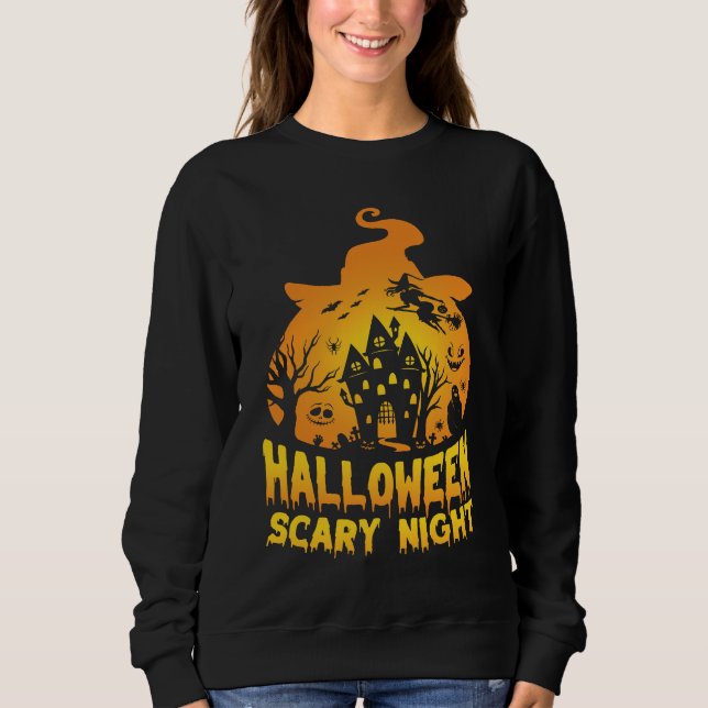 Moletom Halloween Scary Night Hauning House Design (Frente)