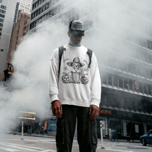 Moletom Halloween Scary Skeleton e Spooky Pumpkins