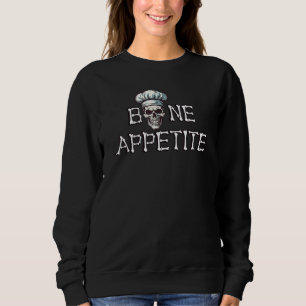 Moletom Halloween Skeleton Bone Appetit pun - Chef hat Sk